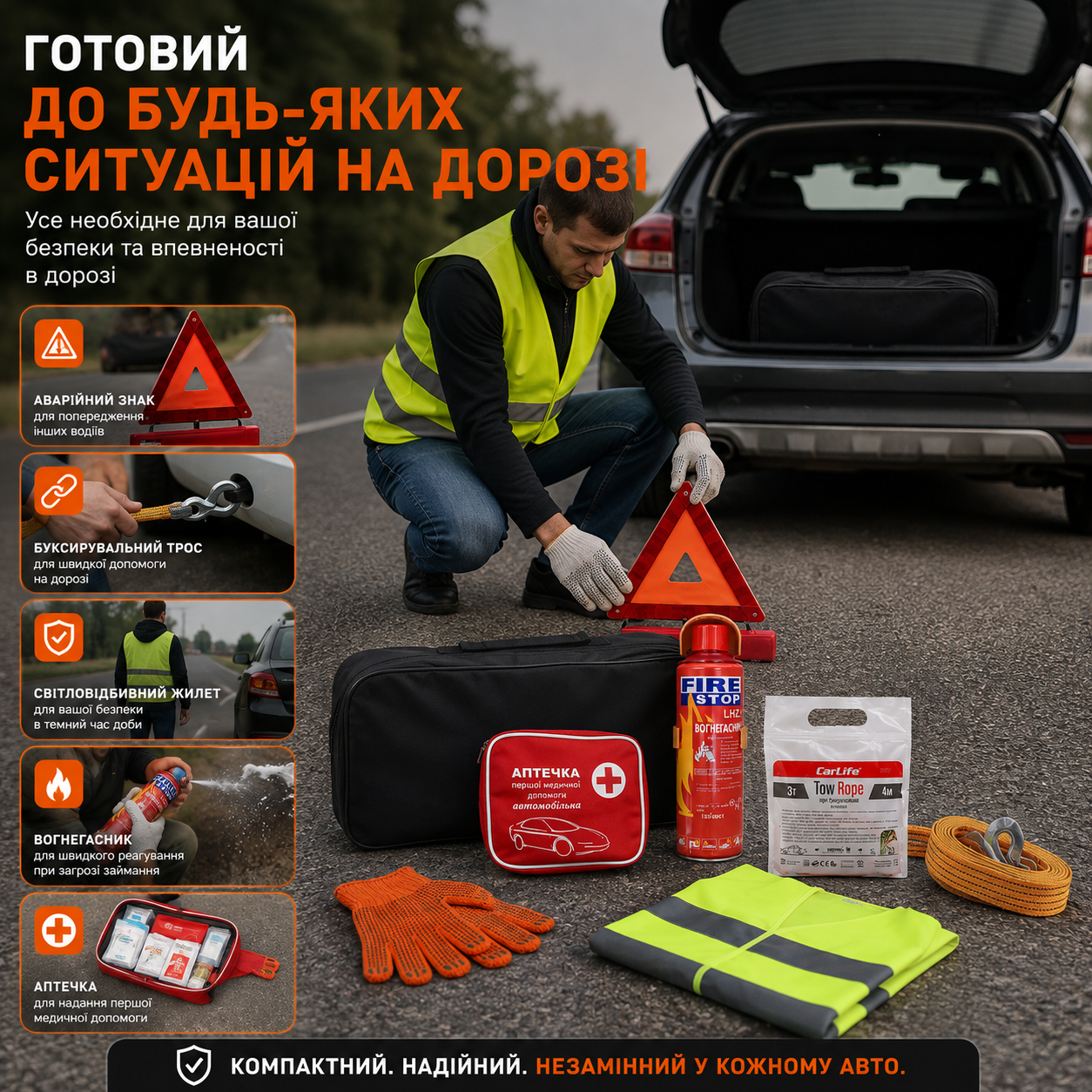 Вогнегасник та аптечка